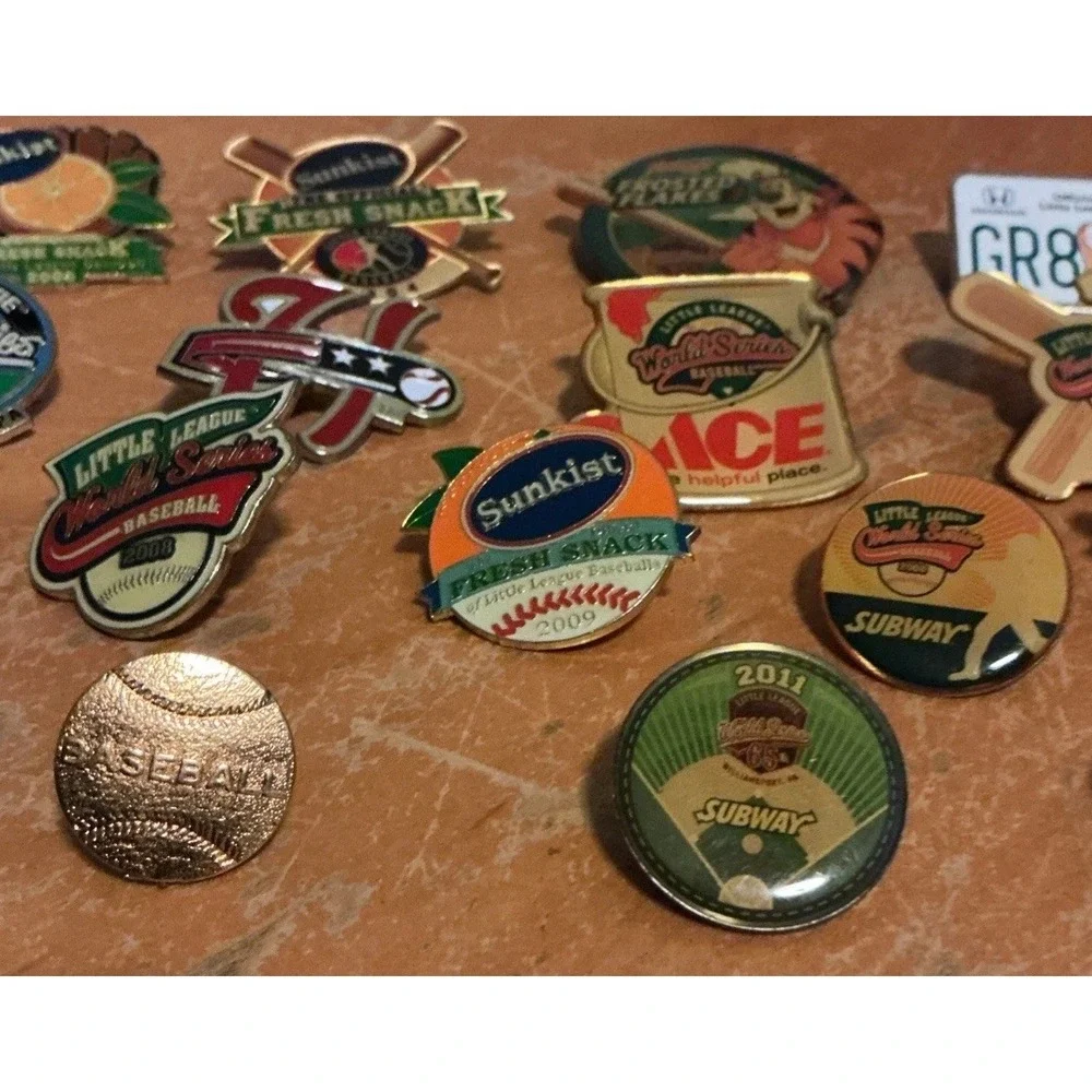 Lot Of 21 Little League World Series Baseball Pins 2004-2012, Sunkist,‎ Subway….